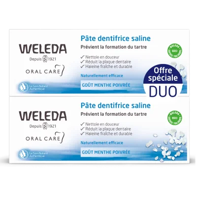Weleda Soin Bucco-Dentaire Pâte Dentifrice Saline Lot de 2 x 75ml