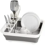 WENKO Égouttoir à Vaisselle Pliable Gris