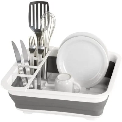 Wenko Égouttoir à Vaisselle Pliable Gris
