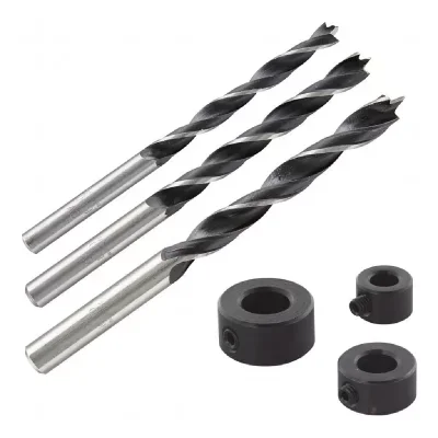 Wolfcraft 2730000 Jeu de forets pour le bois 3 pièces 6 mm, 8 mm, 10 mm tige cylindrique 1 set