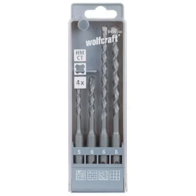Wolfcraft 8456000 Coffret de 4 forets béton CT SDS 5A8