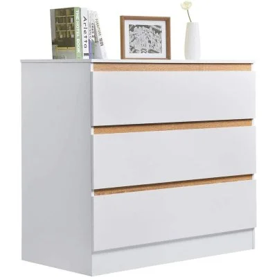 WOLTU Commode à Langer 3 Tiroirs Coloris Blanc en aggloméré