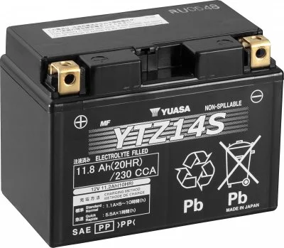 YUASA Batterie fermée sans entretien, moto & scooter, YTZ14S