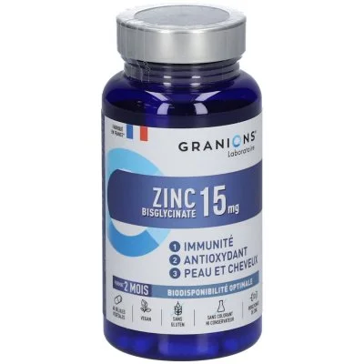 Zinc 15 Mg Immunité Antioxydant Peau & Cheveux 60 Gélules Végétales