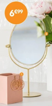 Petit miroir organique sur pied