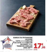 Agneau du patrimoine Lacaune côte à griller ou gigot tranché à griller avec os