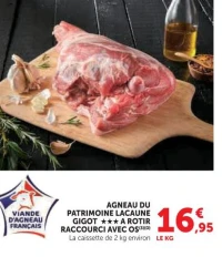 Agneau du patrimoine Lacaune gigot à rôtir raccourci avec os