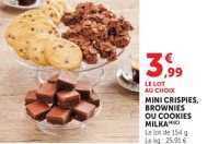 Mini crispies, brownies ou cookies Milka
