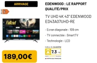 TV UHD 4K 43" EDENWOOD ED43A07UHD-RE