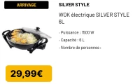 WOK électrique SILVER STYLE 6L