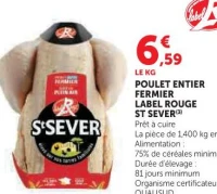 Poulet entier fermier Label Rouge St Sever