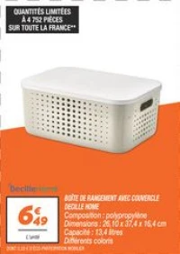 Boîte de rangement avec couvercle 