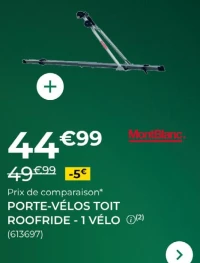 MontBlanc PORTE-VÉLOS TOIT ROOFRIDE - 1 VÉLO