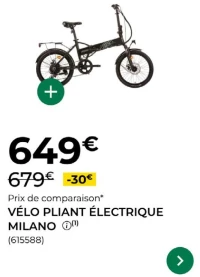 VÉLO PLIANT ÉLECTRIQUE MILANO