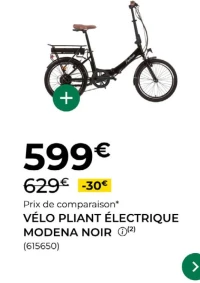 VÉLO PLIANT ÉLECTRIQUE MODENA NOIR