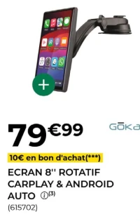 GOKANA ECRAN 8" ROTATIF CARPLAY & ANDROID AUTO