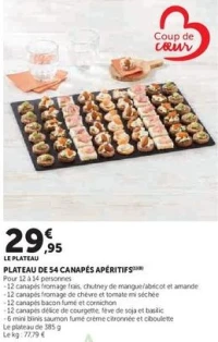 PLATEAU DE 54 CANAPÉS APÉRITIFS