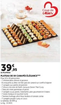 PLATEAU DE 64 CANAPÉS ÉLÉGANCE