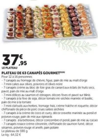 PLATEAU DE 63 CANAPÉS GOURMET