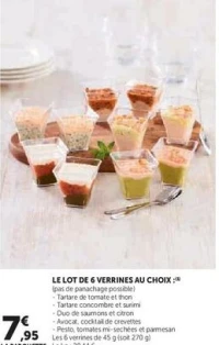 LE LOT DE 6 VERRINES AU CHOIX