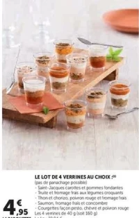 LE LOT DE 4 VERRINES AU CHOIX