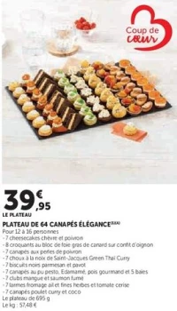 PLATEAU DE 64 CANAPÉS ÉLÉGANCE