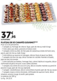 PLATEAU DE 63 CANAPÉS GOURMET