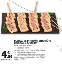 PLATEAU DE PETIT PÂTÉ EN CROÛTE COCKTAIL 4 SAVEURS