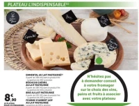 PLATEAU L'INDISPENSABLE (Emmental, Bûche de chèvre, Brie, Fourme d'Ambert)