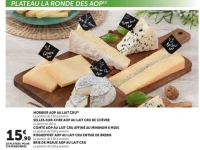 PLATEAU LA RONDE DES AOP (Morbier, Selles-sur-Cher, Comté, Roquefort, Brie de Meaux)