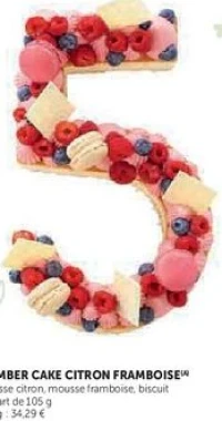 NUMBER CAKE CITRON FRAMBOISE