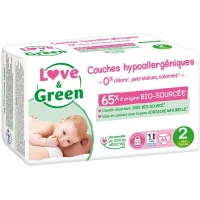 LOVE AND GREEN : Couches hypoallergeniques T2 x44