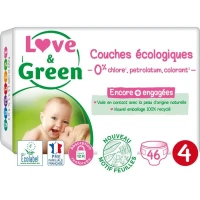 LOVE AND GREEN : Couches écologique T4 7-14 g x 46