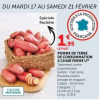 Pomme de terre de consommation à chair ferme