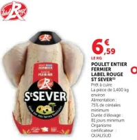Poulet entier fermier Label Rouge St Sever