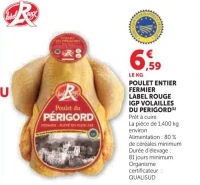 Poulet entier fermier Label Rouge IGP Volailles du Perigord