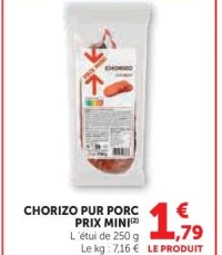 Chorizo pur porc PRIX MINI