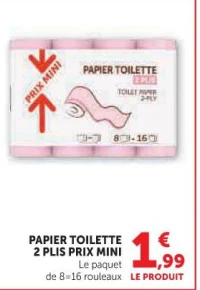 Papier toilette 2 plis PRIX MINI