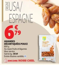 AMANDES DÉCORTIQUÉES POUCE