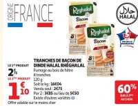 TRANCHES DE BACON DE DINDE HALAL RHÉGHALAL