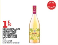 BOISSON PÉTILLANTE SANS ALCOOL AU RAISIN BLANC ET FLEUR DE SUREAU LAYLI ISLA DÉLICE