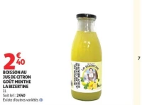 BOISSON AU JUS DE CITRON GOÛT MENTHE LA BIZERTINE