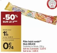 Pâte halal ronde ISLA DÉLICE