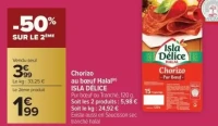 Chorizo au bœuf Halal ISLA DÉLICE (Pur bœuf ou Tranché), 120 g