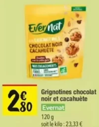 Grignotines chocolat noir et cacahuète