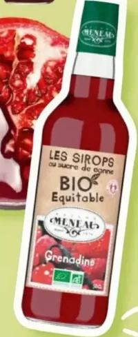 Sirop au sucre de canne grenadine Maison Meneau