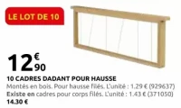 10 Cadres Dadant pour Hausse
