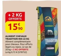ALIMENT CHEVAUX TRADITION MIX 22 KG