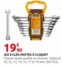JEU 8 CLÉS MIXTES À CLIQUET
