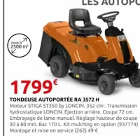 TONDEUSE AUTOPORTÉE RA 3572 H